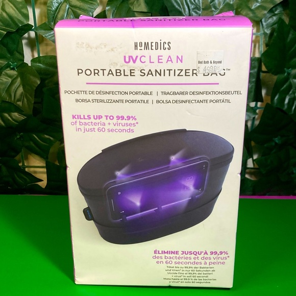 NWT Homedics UV-Clean Portable Sanitizer Bag BLACK - Picture 2 of 5